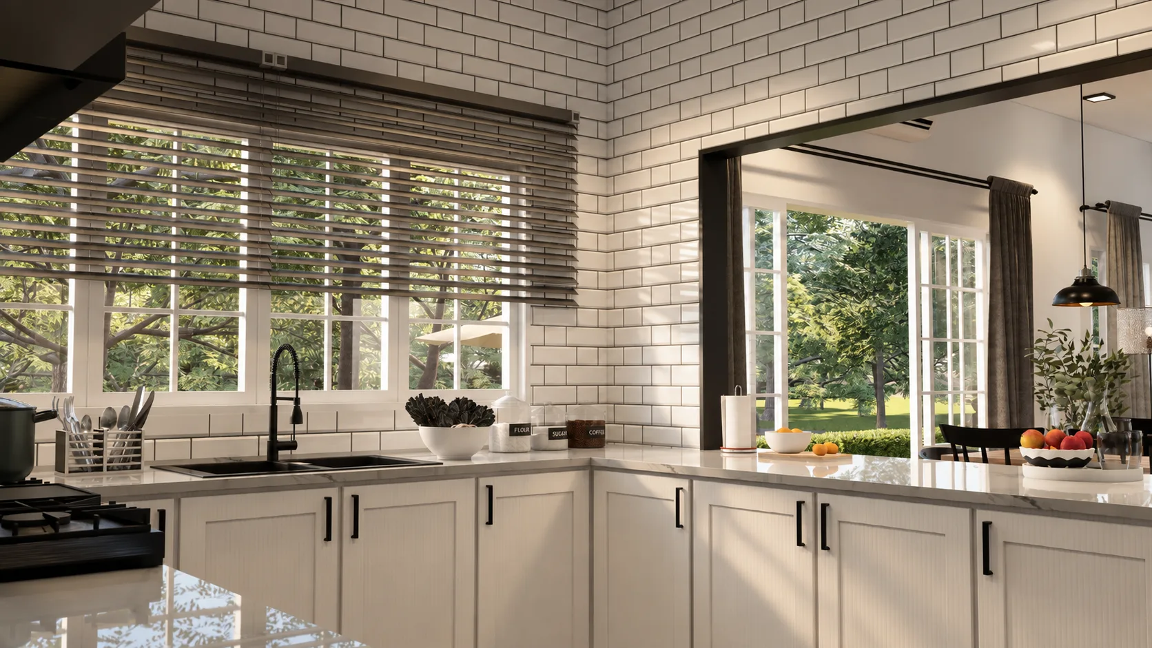 Dapur English Style untuk rumah banglo 1 tingkat English Farmhouse moden